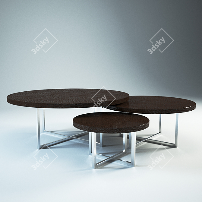 Round Tables: 1000x1000 Size 3D model image 1