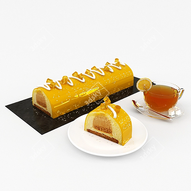 Passion Fruit Log with Hazelnuts 3D model image 1