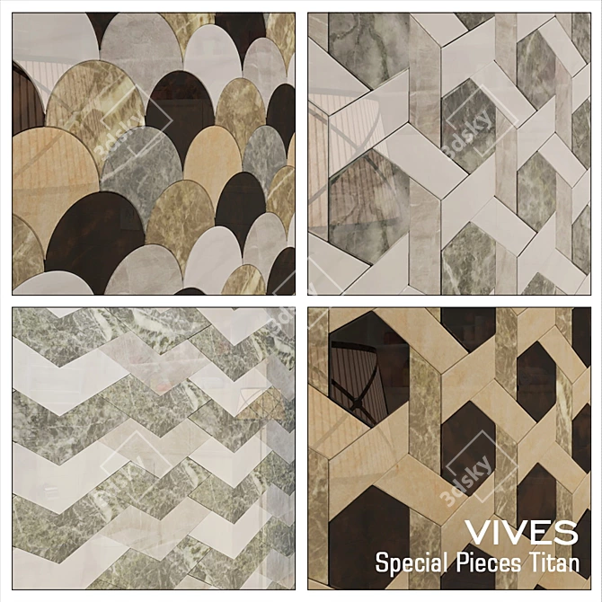 Vives Special Pieces Titan - Versatile Ceramic Floor Tiles 3D model image 1