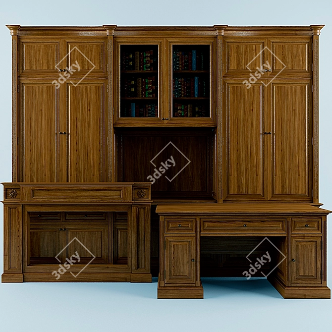 Elegant Office Wardrobe Set 3D model image 2