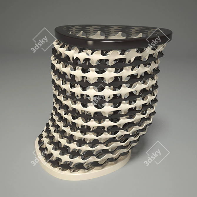 Sleek Wicker Modern Table 3D model image 1