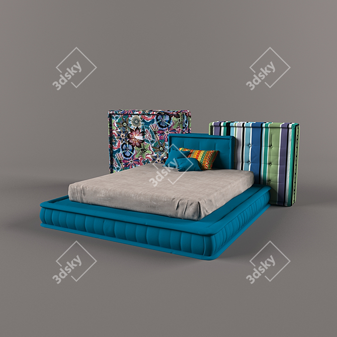 Elegant Mah Jong Bed 3D model image 1