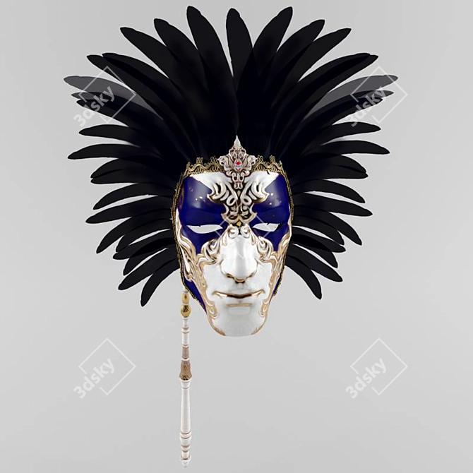 Title: Elegant "Moretti" Venetian Mask 3D model image 1