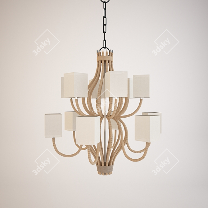 Elegant Brass Chandelier: SigmaL2 7178-12 3D model image 1