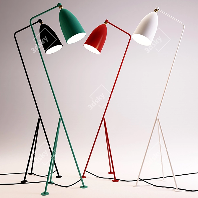 Modern Industrial Grashoppa Floor Lamp 3D model image 1