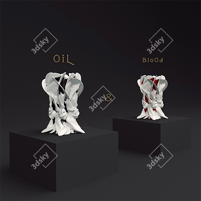 Artisanal Oil & Blood Vases 3D model image 2