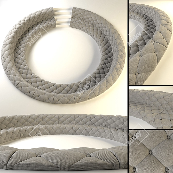 Title: Floor-Embedded Round Couch 3D model image 1