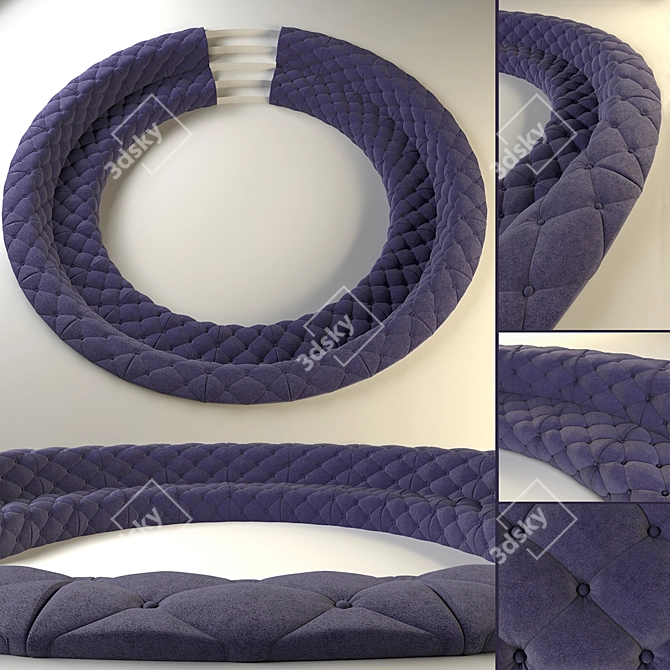 Title: Floor-Embedded Round Couch 3D model image 2