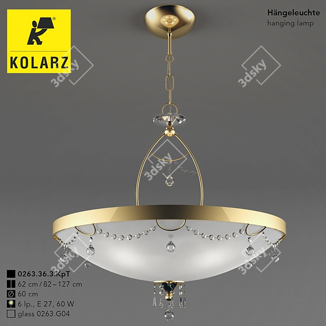 Elegant Kolarz Corona Pendant 3D model image 1