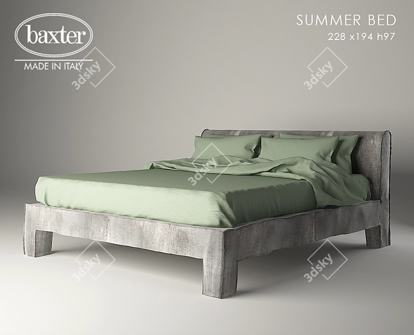 Baxter Summer Bed: Luxury Leather Options 3D model image 1