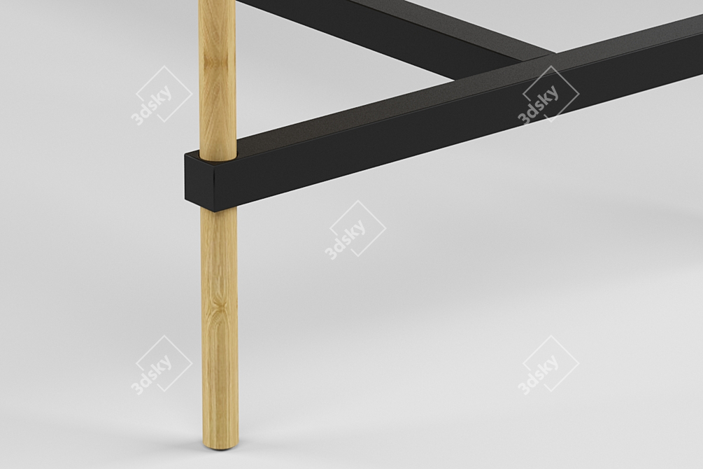 Modernica Matte Black Steel Table 3D model image 2