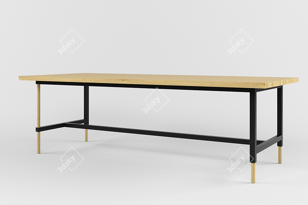 Modernica Matte Black Steel Table 3D model image 3