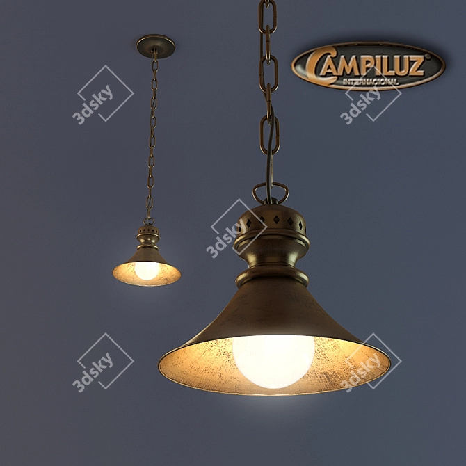 Rustic Spanish Campiluz Hanging Lamp 3D model image 1