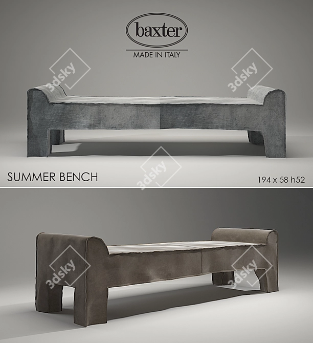 Leather Summer Bench: Elegant and Versatile 3D model image 1