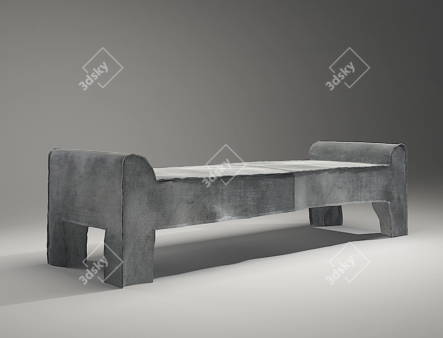 Leather Summer Bench: Elegant and Versatile 3D model image 2