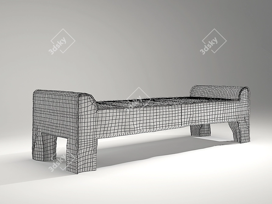 Leather Summer Bench: Elegant and Versatile 3D model image 3