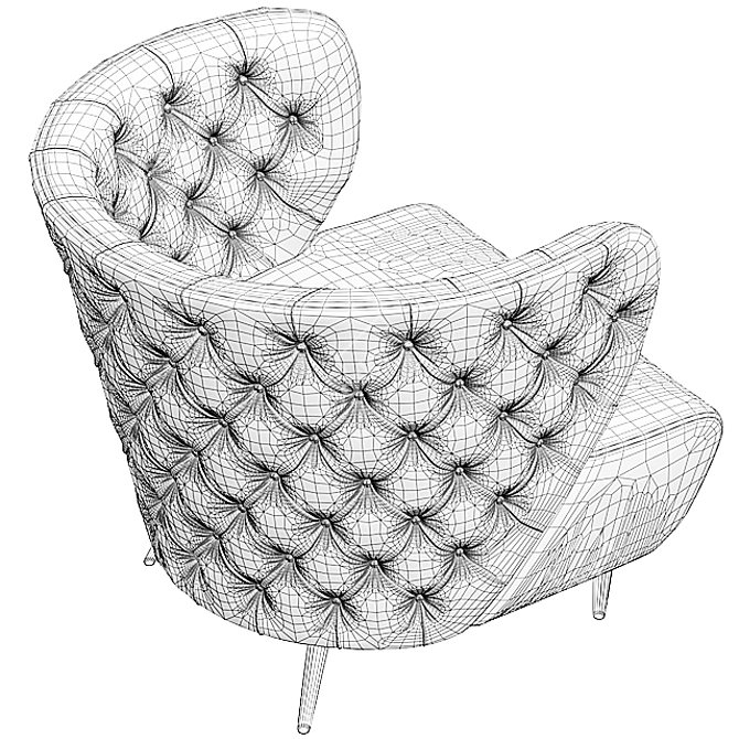 Elegant PauloAntunes Armchair 3D model image 2