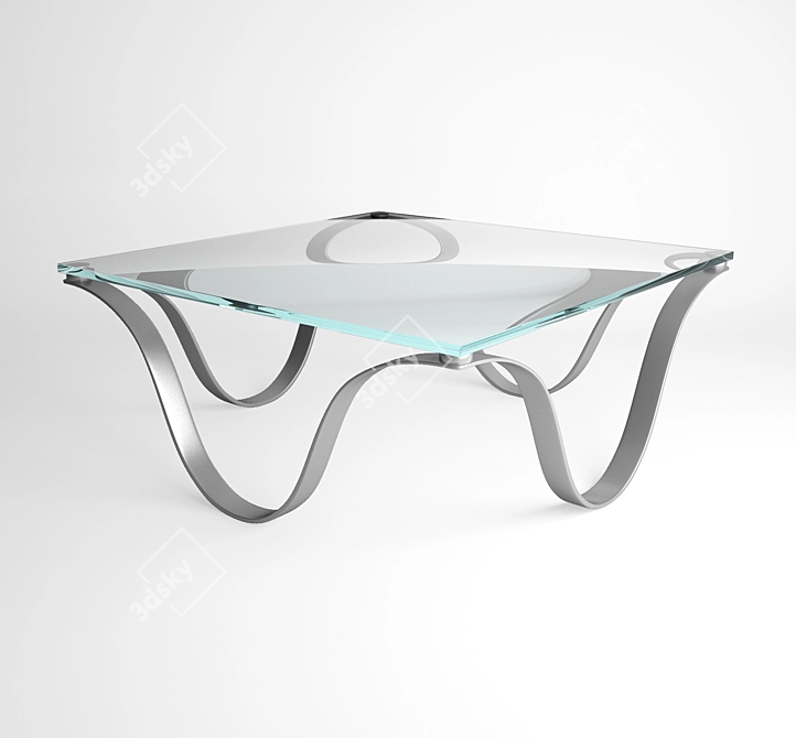 Modern Square Coffee Table 3D model image 1