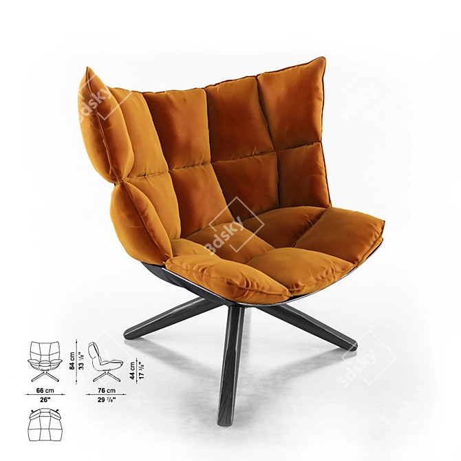 Italian B&B Husk Chair 3D model image 1