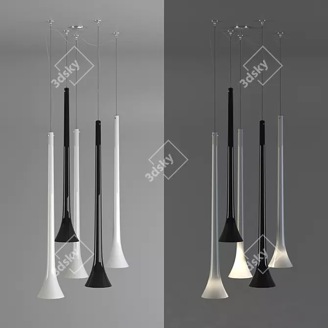 Elegant Sissi Pendant Light 3D model image 2