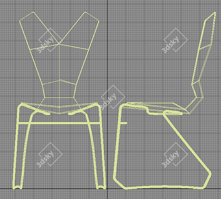 Elegant Y-Chair by Tom Dixon 3D model image 2