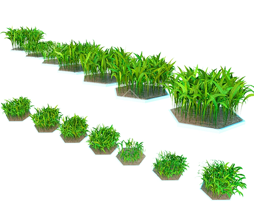 Low-Poly Grass Bundle for Scattering 3D model image 2