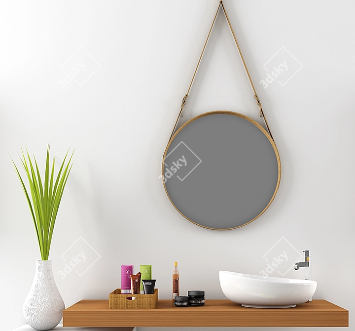 Elegant Bathroom Furniture Set 3D model image 2