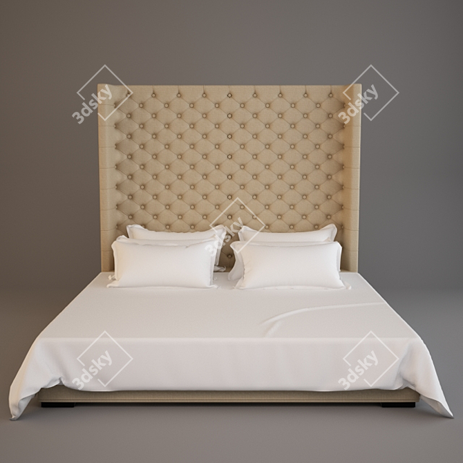 Thurman Low Bed: Stylish and Streamlined 3D model image 1