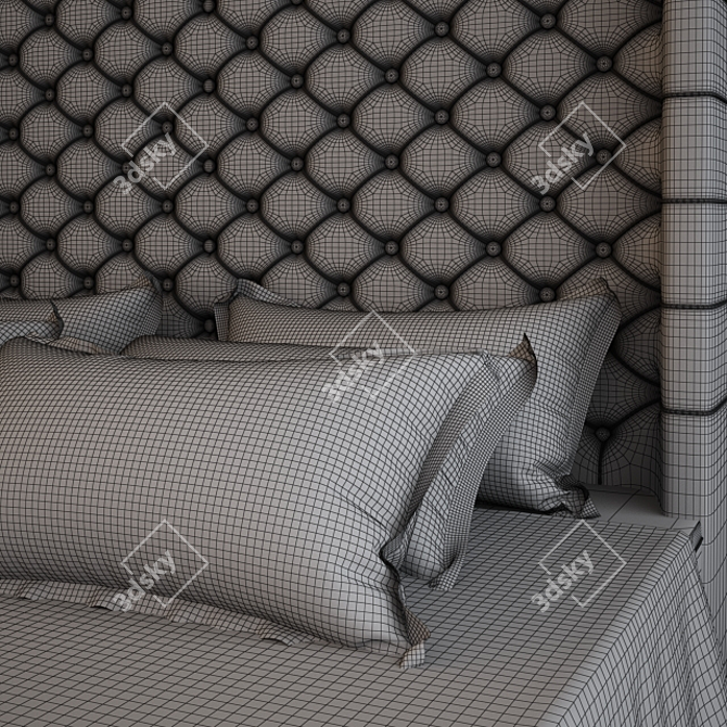 Thurman Low Bed: Stylish and Streamlined 3D model image 3