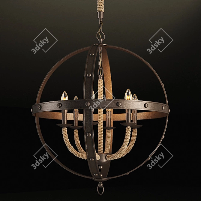 Elegant Lancelot Chandelier - CH062-6 3D model image 1