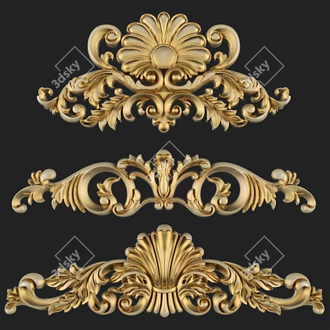 Elegant Architectural Molding 3D model image 1