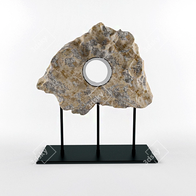 Natural Stone Table Sculpture 3D model image 1