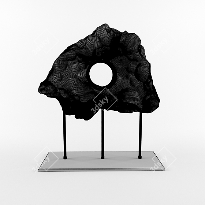 Natural Stone Table Sculpture 3D model image 3