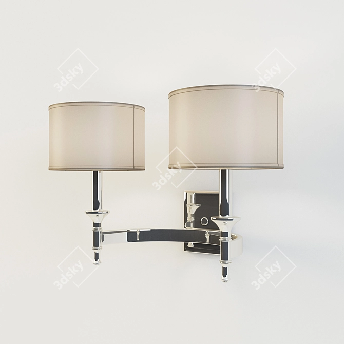 Polished Nickel Pembroke Sconce 3D model image 1