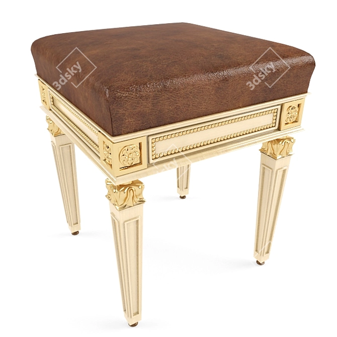 Classic Vanity Pouf: Perfect Size for Your Bathroom Table! 3D model image 1