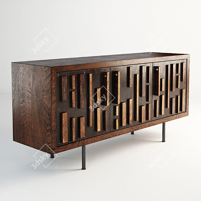 Elegant Basil Sideboard by Gramercy Home 3D model image 1