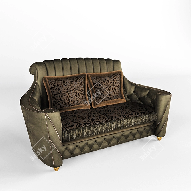 Zanaboni Nuvola: 2-Seater Fabric Sofa 3D model image 1