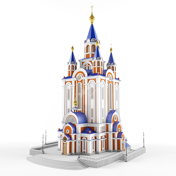 Title Translation: "Khabarovsk Cathedral: Majestic and Heavenly"

Title: Majestic Khabarovsk Cathedral 3D model image 2