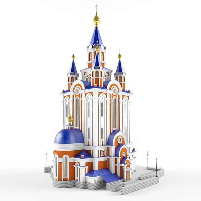 Title Translation: "Khabarovsk Cathedral: Majestic and Heavenly"

Title: Majestic Khabarovsk Cathedral 3D model image 3