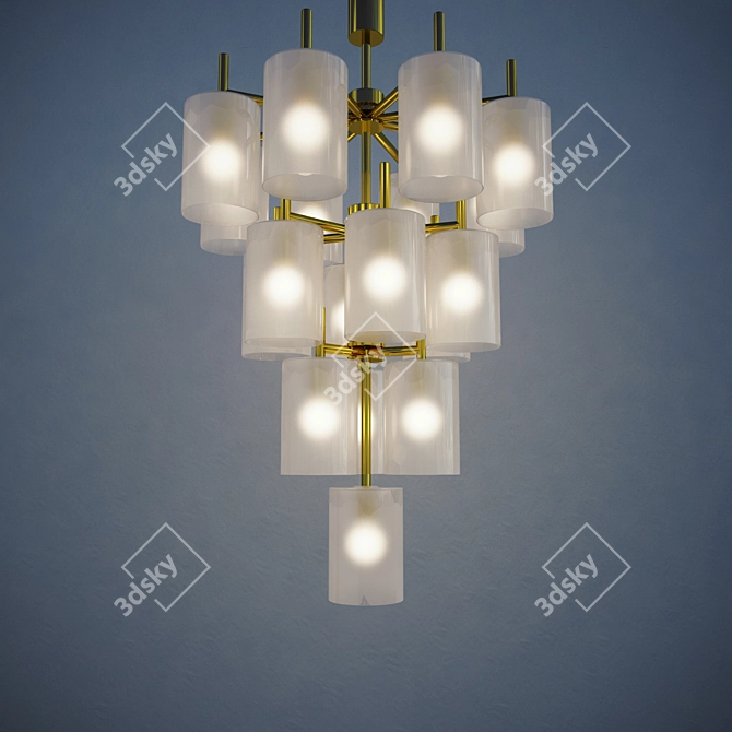 Vintage Brass Chandelier 3D model image 1