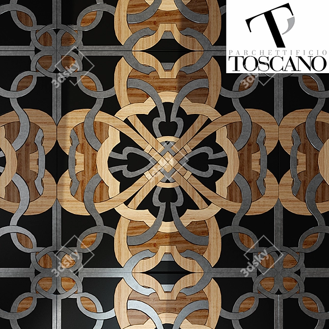 Title: Toscano Artisanal Modular Parquet 3D model image 2