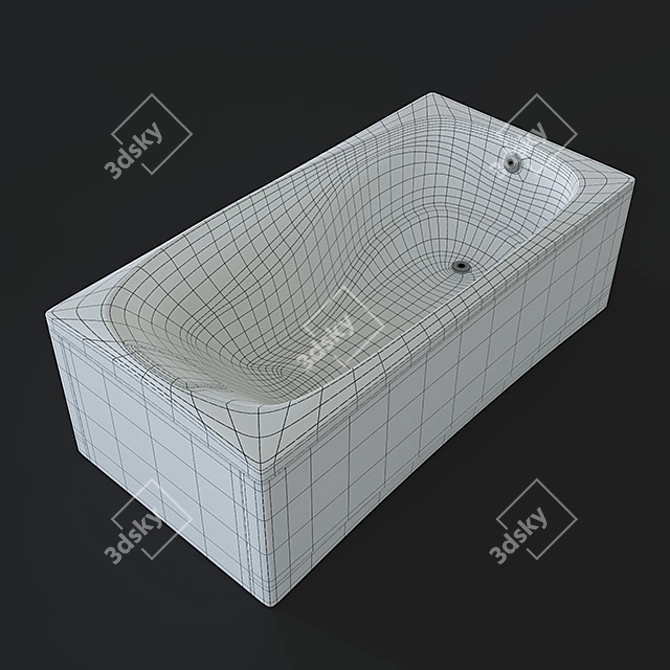 Luxury Extra Large Acrylic Bath 3D model image 3