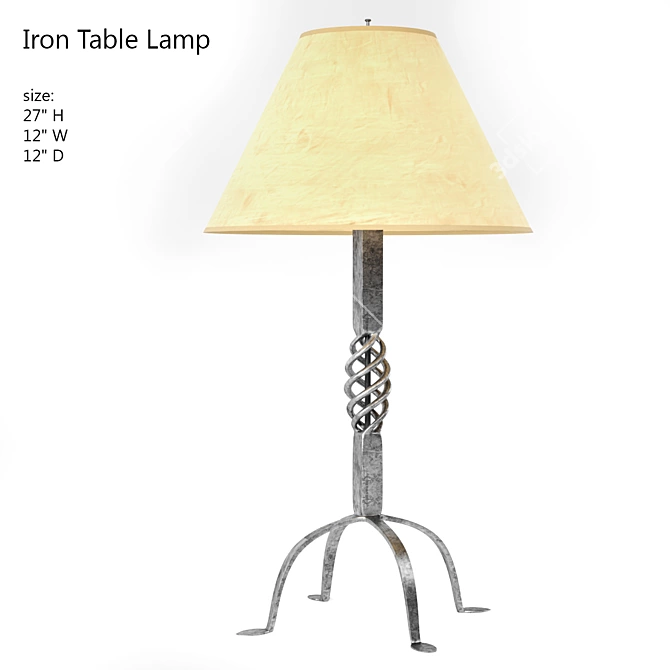 Metal Table Lamp 3D model image 1