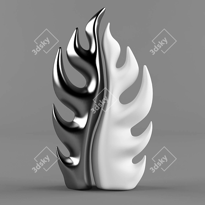 Eterna Ceramics Glossy White Silver Statuette 3D model image 1