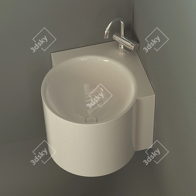 Contemporary Corner Vanity: Antonio Lupi 3D model image 1