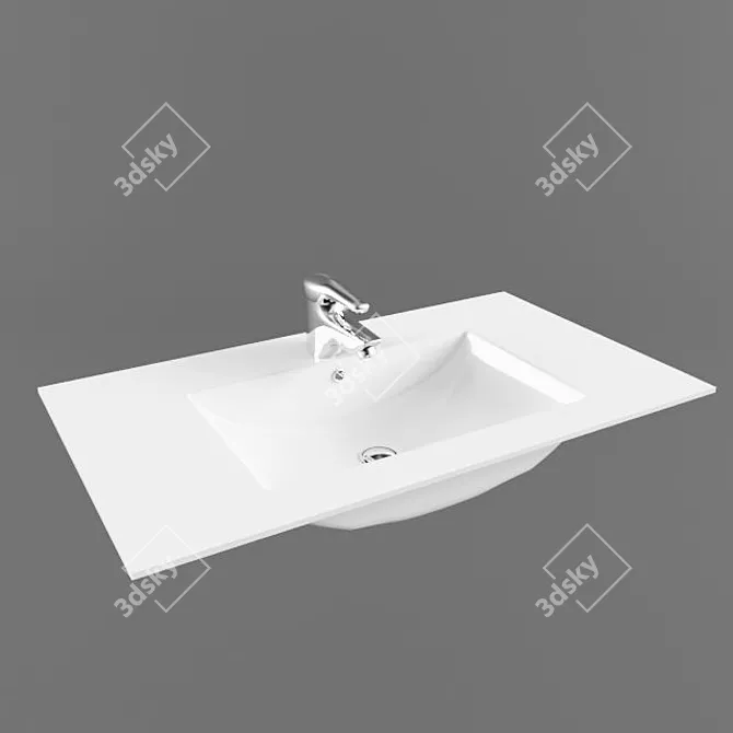 Lotos 825 Washbasin: Sleek & Stylish 3D model image 1