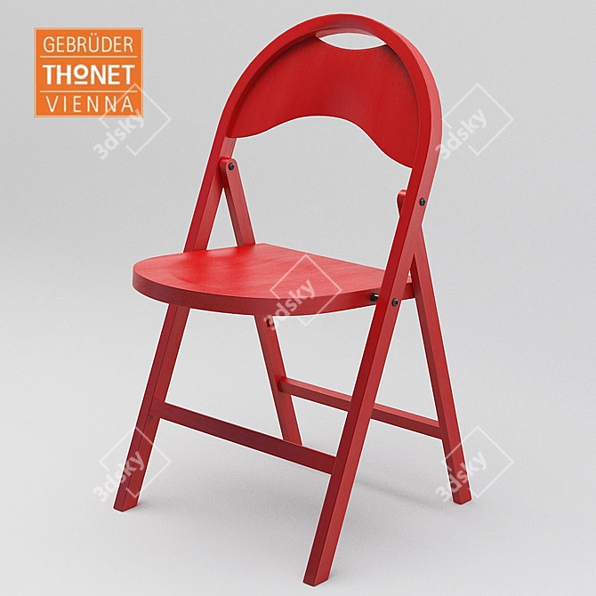 Vintage Gebruder Thonet Vienna Chair 3D model image 2