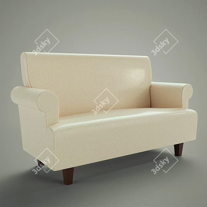 Modern and Compact 2-Seater Sofa 3D model image 2