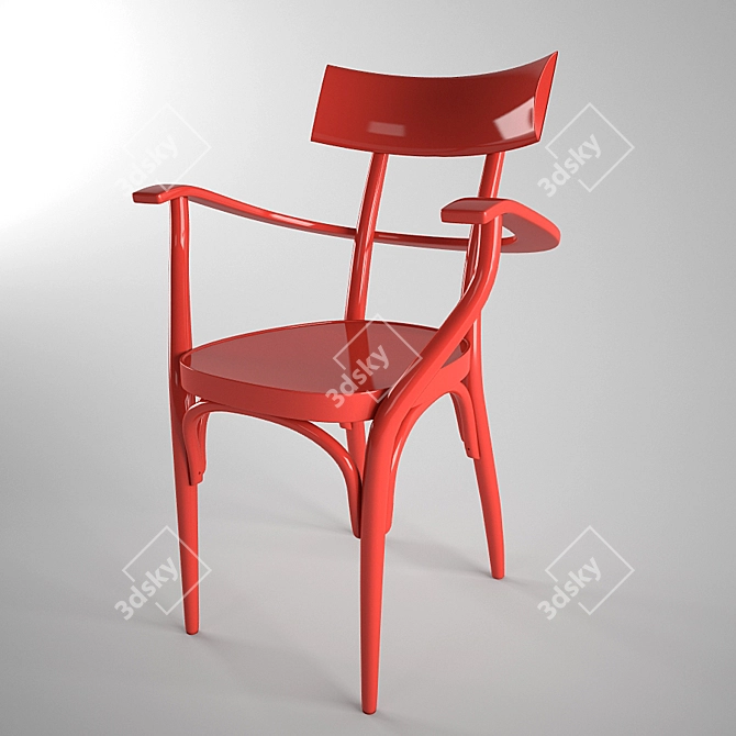 Hermann Czech Chair: Stylish Design, Comfortable Seat 3D model image 2