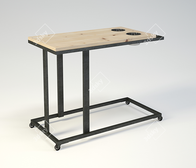 Modern Industrial Loft Style Side Table 3D model image 1